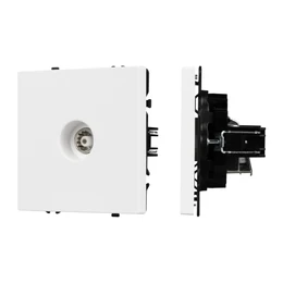 Фото #1 товара Механизм телевизионной розетки SCT-NOBE-MTV1-SFPL-WH (Arlight, Белый кварц)