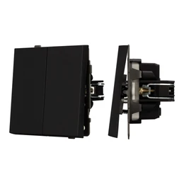 Фото #1 товара Механизм выключателя двухклавишный непроходной SWT-TENDO-MK02-SFPL-BK (230V, 10A) (Arlight, -)