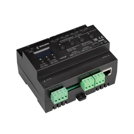 Фото #1 товара INTELLIGENT ARLIGHT Релейный модуль DALI-SWITCH-708-82-4G-D2-DRO-RDM-DIN Black (230V, 4x10A, DMX512) (IARL, IP20 Пластик, 5 лет)