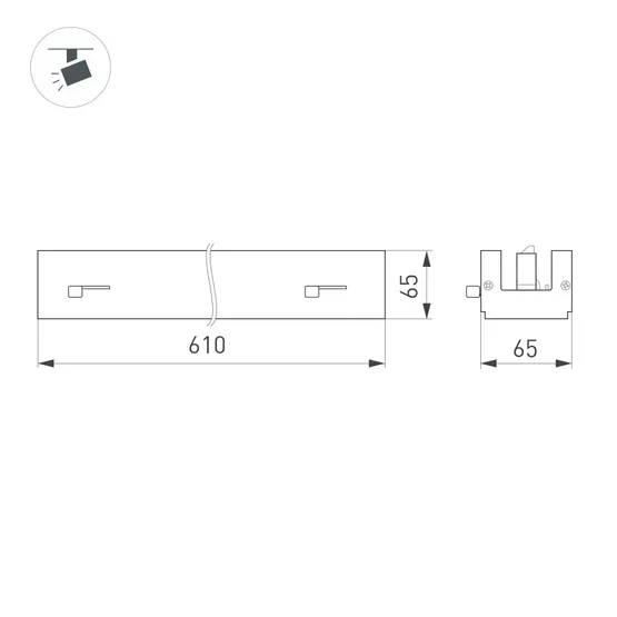 Фото #3 товара Светильник LGD-LUNGO-4TR-L600-20W-30W Warm3000 (Черный, 120 deg, 230V) (Arlight, IP20 Металл, 5 лет)
