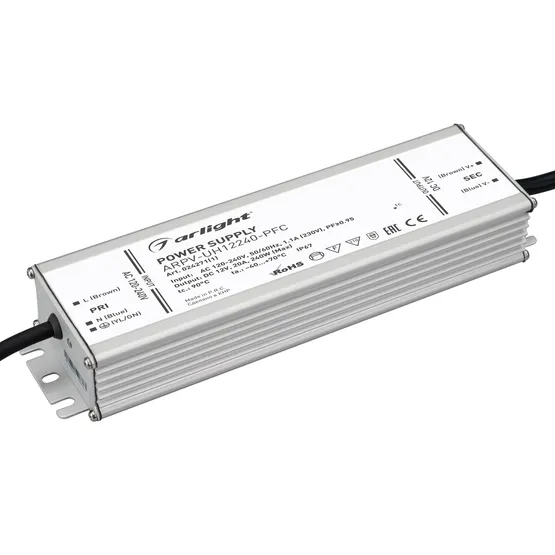 Фото #1 товара Блок питания ARPV-UH12240-PFC (12V, 20.0A, 240W) (Arlight, IP67 Металл, 7 лет)