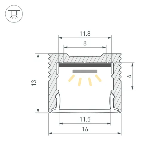 Фото #3 товара Профиль SL-SLIM-H13M-3000 ANOD (Arlight, Алюминий)