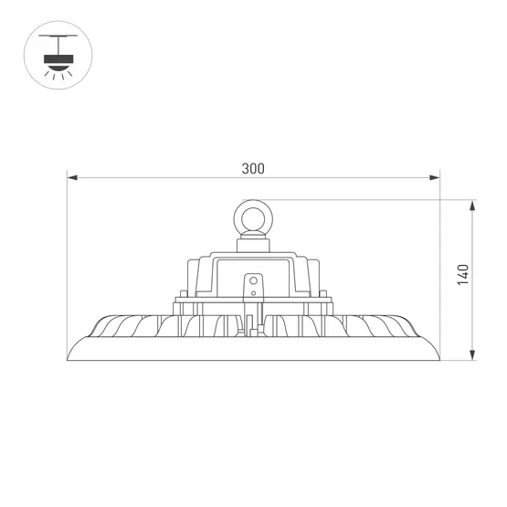 Фото #3 товара Светильник SP-ARIVA-MOTION-R300-150W White5000 (BK, 90 deg, 230V) (Arlight, IP65 Металл, 5 лет)