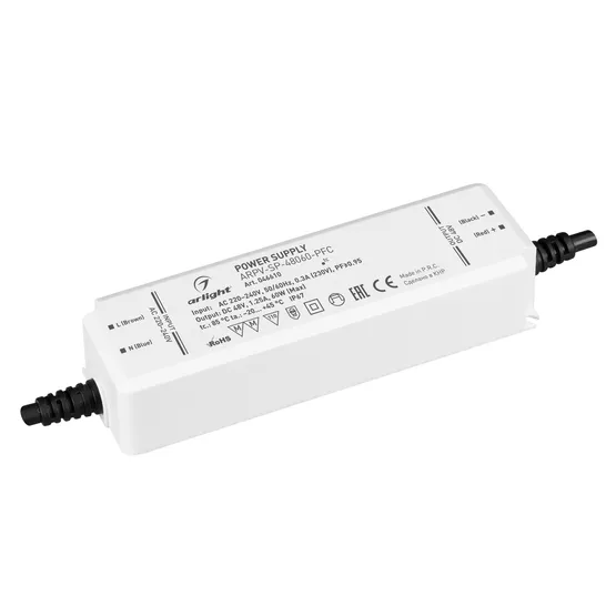 Фото товара Блок питания ARPV-SP-48060-PFC (48V, 1.25A, 60W) (Arlight, IP67 Пластик, 5 лет)