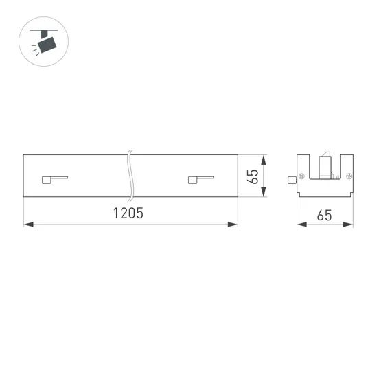 Фото #2 товара Светильник LGD-LUNGO-4TR-L1200-39W-60W Warm3000 (Черный, двойной асимметричный 2х20 deg, 230V) (Arlight, IP20 Металл, 5 лет)
