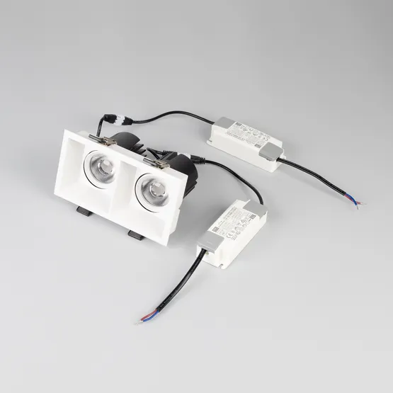 Фото #2 товара Светильник MS-FLOW-BUILT-S157x85-2x6W Warm3000 (WH, 38 deg, 230V) (Arlight, IP20 Металл, 5 лет)