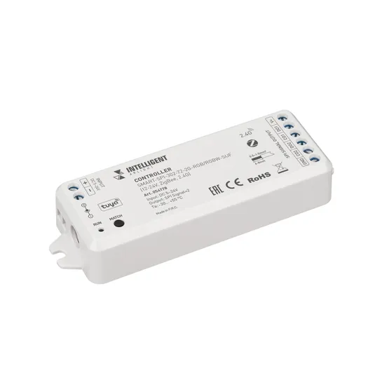 Фото товара INTELLIGENT ARLIGHT Контроллер SMART-SPI-302-72-2G-RGB/RGBW-SUF (12-24V, ZigBee, 2.4G) (IARL, IP20 Пластик, 5 лет)