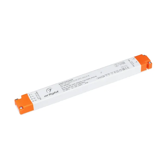 Фото товара Блок питания ARV-SP-24060-SLIM-PFC-DALI2-B (24V, 2.5A, 60W) (Arlight, IP20 Пластик, 5 лет)