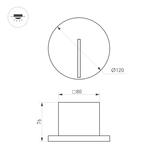Фото #4 товара Светильник LT-TIE-R120-3W Warm3000 (WH, 25x45 deg, 230V) (Arlight, IP65 Бетон, 3 года)