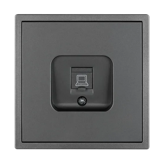 Фото #3 товара Механизм компьютерной розетки SCT-TENDO-MPC1-SFPL-GR (RJ-45, CAT6) (Arlight, Матовый графитовый)