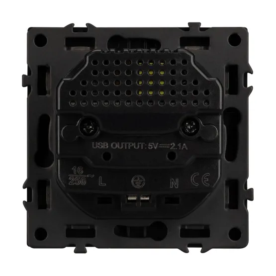 Фото #3 товара Механизм розетки с USB зарядкой SCT-NOBE-MUAA-SFPL-BK (230V, 16A) (Arlight, -)