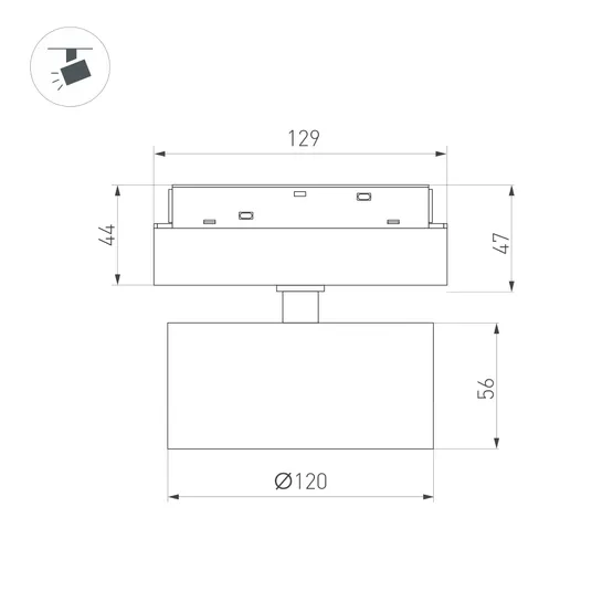 Фото #4 товара Светильник MAG-ORIENT-RONDO-R120-15W Warm3000 (BK, 110 deg, 48V) (Arlight, IP20 Металл, 5 лет)